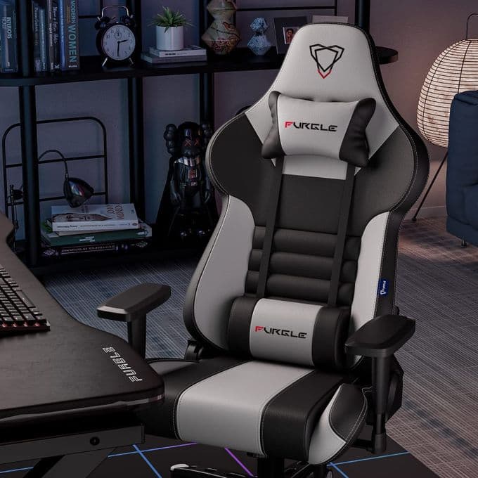 FURGLE Computer Racing Gaming Ergonomic Chair + Footrest