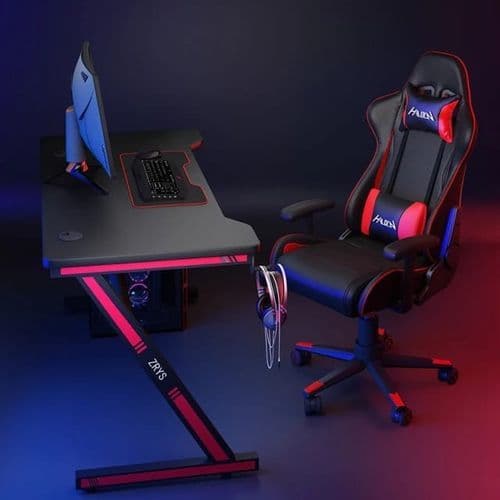 Office/Gaming Chair With Table For Laptop/desktop- Black